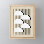 Half-circle B&W Stripes Mini Art Print Gallery Image 1