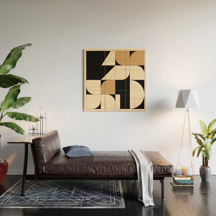 Modern geometric shapes 48 Wood Wall Art Gallery Image 2