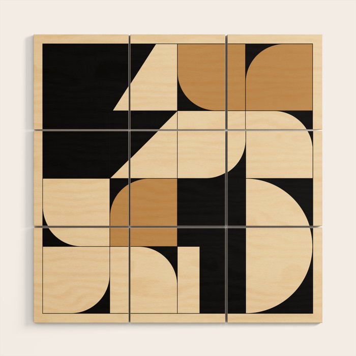 Modern geometric shapes 48 Wood Wall Art Gallery Image 1