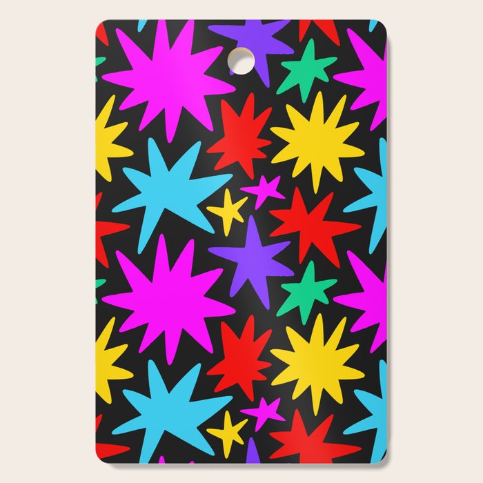 Colorful fun star shape art pattern Cutting Board Gallery Image 1