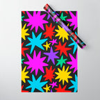 Colorful fun star shape art pattern Wrapping Paper Gallery Image 1
