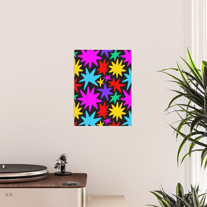 Colorful fun star shape art pattern Poster Gallery Image 2
