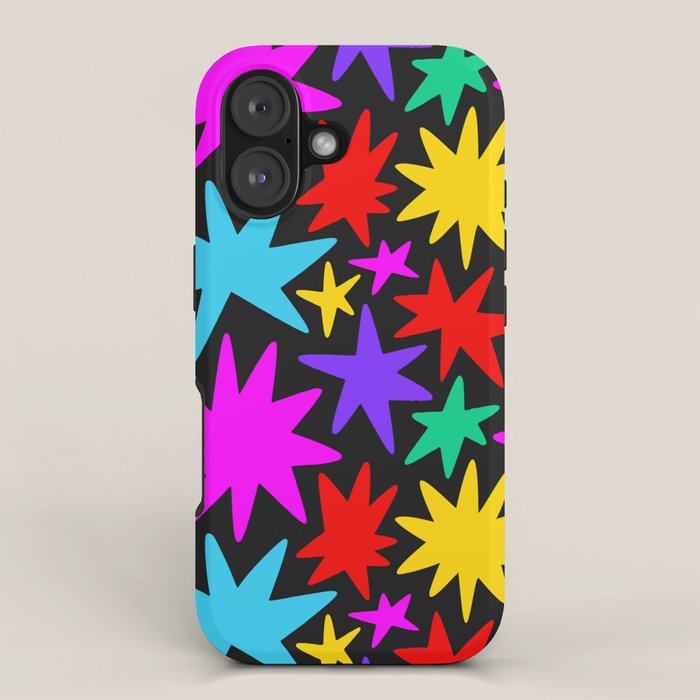Colorful fun star shape art pattern iPhone Case Gallery Image 1