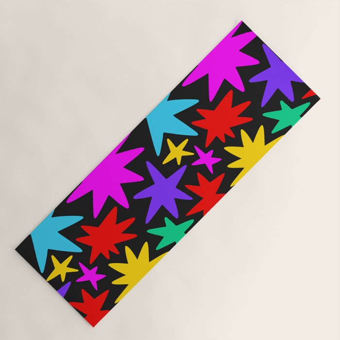 Colorful fun star shape art pattern Yoga Mat Gallery Image 1