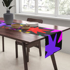 Colorful fun star shape art pattern Table Runner Gallery Image 2