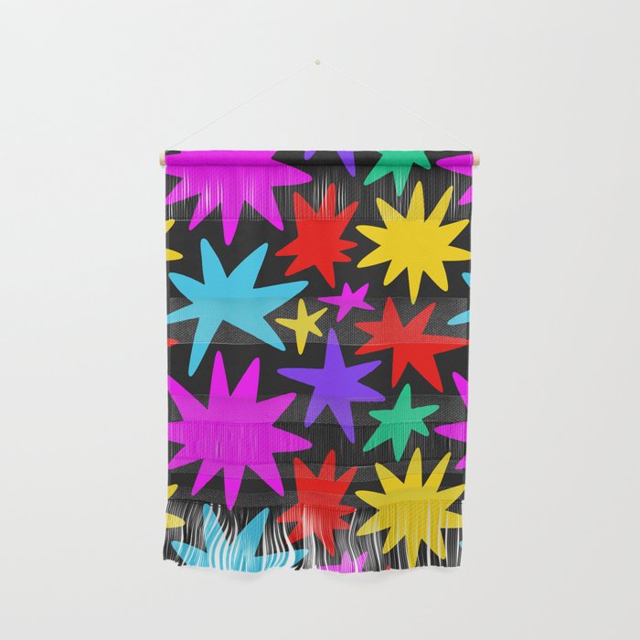 Colorful fun star shape art pattern Wall Hanging Gallery Image 1