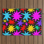Colorful fun star shape art pattern Outdoor Rug Gallery Image 1