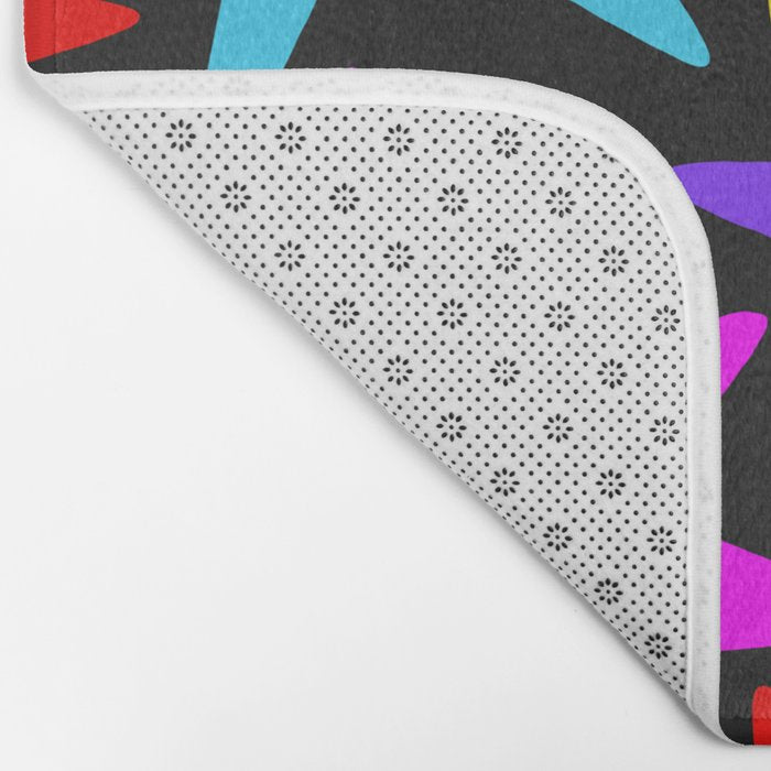 Colorful fun star shape art pattern Bath Mat Gallery Image 2