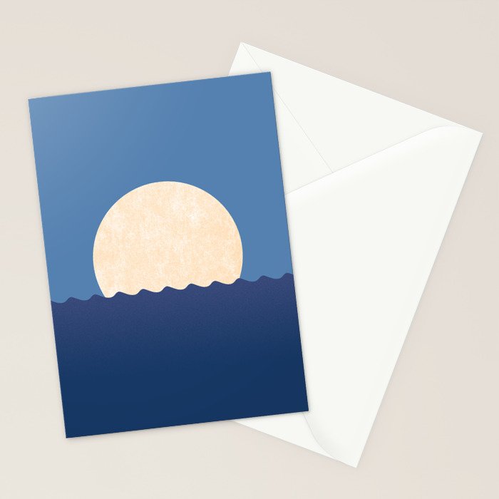 Moonrise Night Sky - Horizon Stationery Card Gallery Image 2