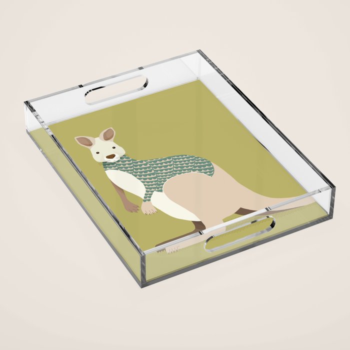 Whimsical Kangaroo Acrylic Tray Gallery Image 1