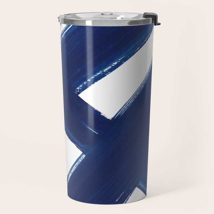 Indigo Abstract Brush Strokes | No. 3 Travel Mug Gallery Image 2