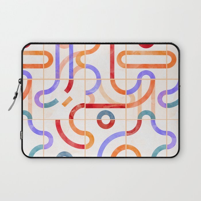 Colorful Curved Path Tiles G Laptop Sleeve Gallery Image 1