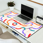 Colorful Curved Path Tiles G Desk Mat Gallery Image 2