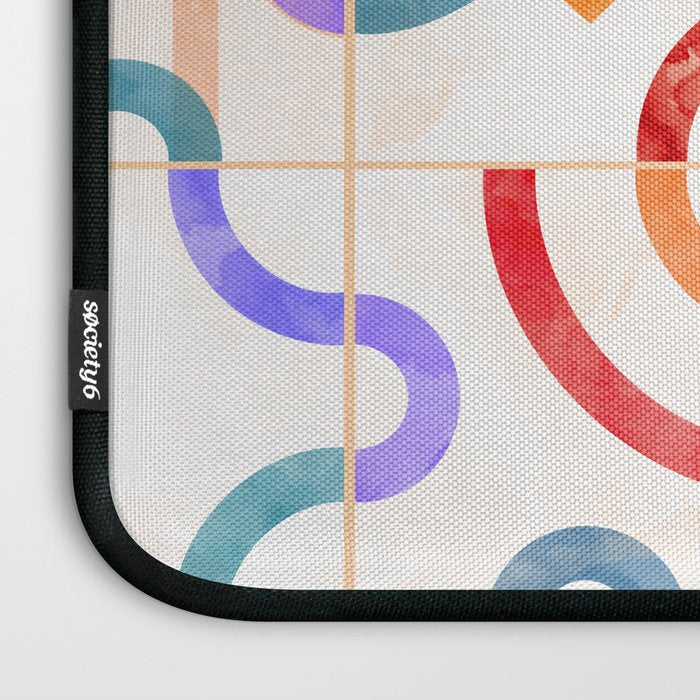 Colorful Curved Path Tiles G Laptop Sleeve Gallery Image 3