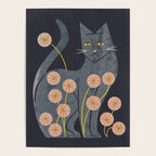 Gray Cat And Flowers Poster Gallery Image 4
