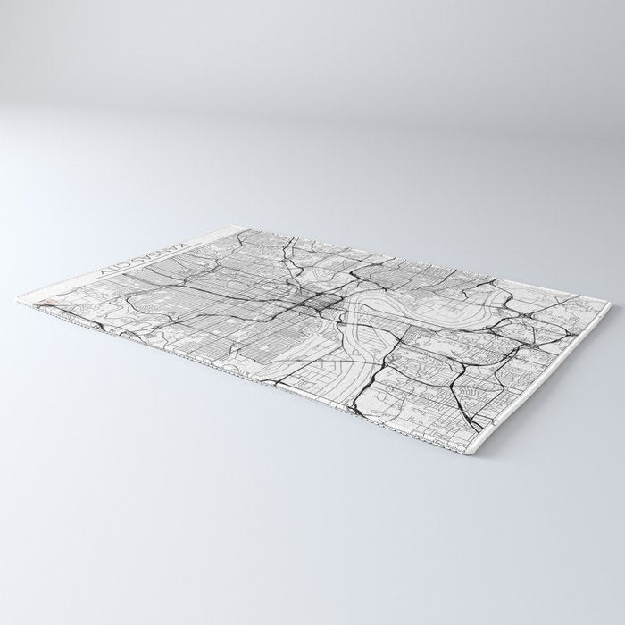 Kansas City Map White Rug Gallery Image 3