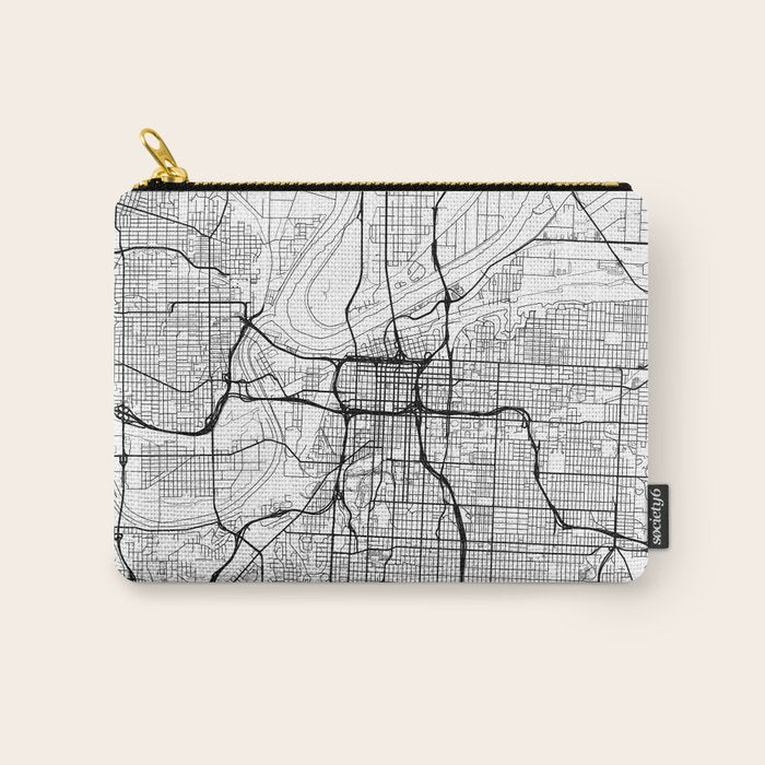 Kansas City Map White Carry All Pouch Gallery Image 1