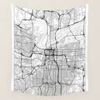 Kansas City Map White Wall Tapestry Gallery Image 4