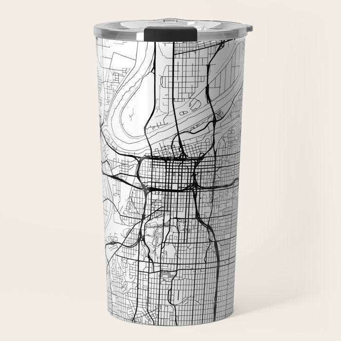 Kansas City Map White Travel Mug Gallery Image 1