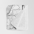 Kansas City Map White Throw Blanket Gallery Image 3