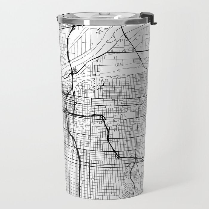 Kansas City Map White Travel Mug Gallery Image 2