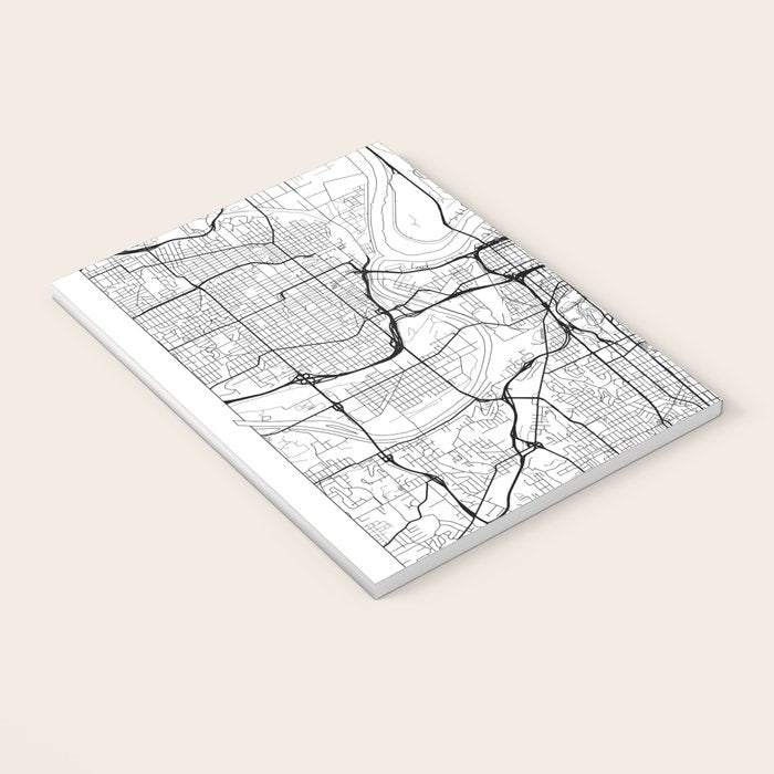 Kansas City Map White Notebook Gallery Image 3