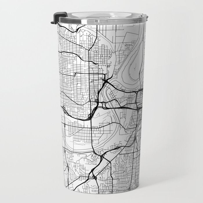 Kansas City Map White Travel Mug Gallery Image 3