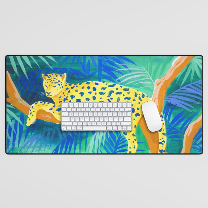 Leopard on Tree Desk Mat Gallery Image 1
