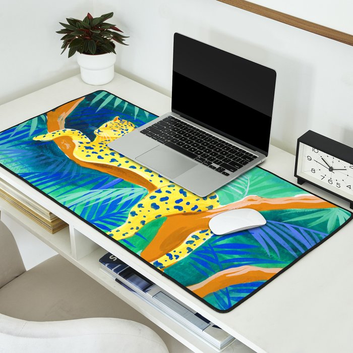 Leopard on Tree Desk Mat Gallery Image 2