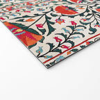 Shakhrisyabz Suzani Uzbekistan Floral Embroidery Print Welcome Mat Gallery Image 2