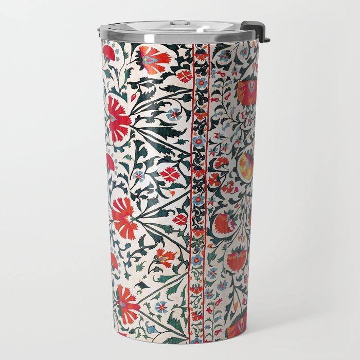 Shakhrisyabz Suzani Uzbekistan Floral Embroidery Print Travel Mug Gallery Image 2