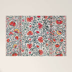 Shakhrisyabz Suzani Uzbekistan Floral Embroidery Print Welcome Mat Gallery Image 1