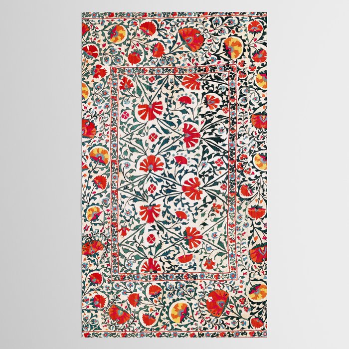 Shakhrisyabz Suzani Uzbekistan Floral Embroidery Print Tablecloth Gallery Image 2