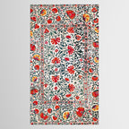 Shakhrisyabz Suzani Uzbekistan Floral Embroidery Print Tablecloth Gallery Image 2