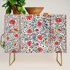 Shakhrisyabz Suzani Uzbekistan Floral Embroidery Print Credenza Gallery Image 1