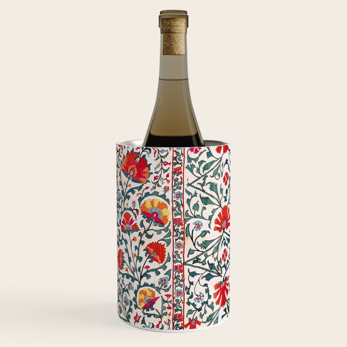 Shakhrisyabz Suzani Uzbekistan Floral Embroidery Print Wine Chiller Gallery Image 2