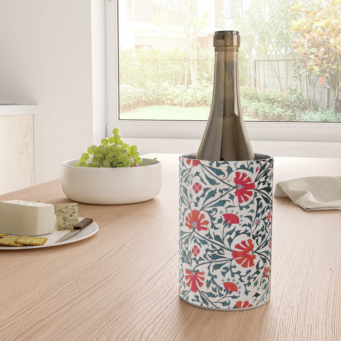 Shakhrisyabz Suzani Uzbekistan Floral Embroidery Print Wine Chiller Gallery Image 4