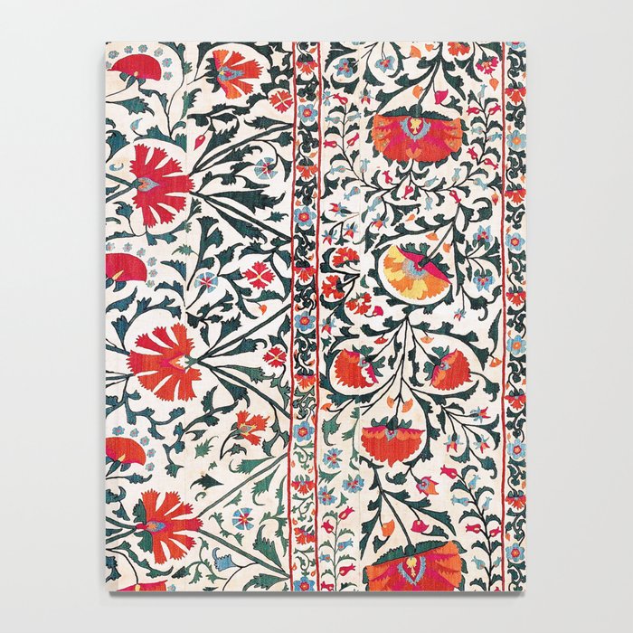 Shakhrisyabz Suzani Uzbekistan Floral Embroidery Print Notebook Gallery Image 4