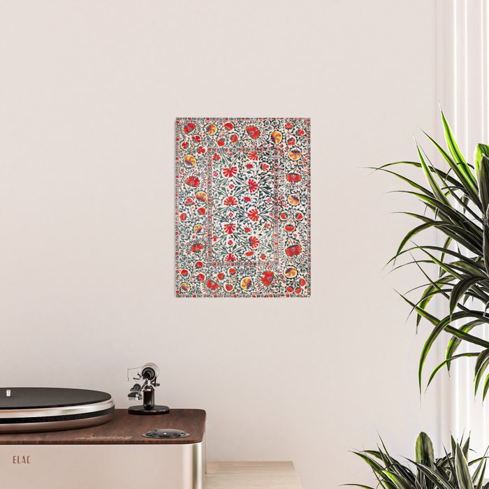 Shakhrisyabz Suzani Uzbekistan Floral Embroidery Print Poster Gallery Image 2