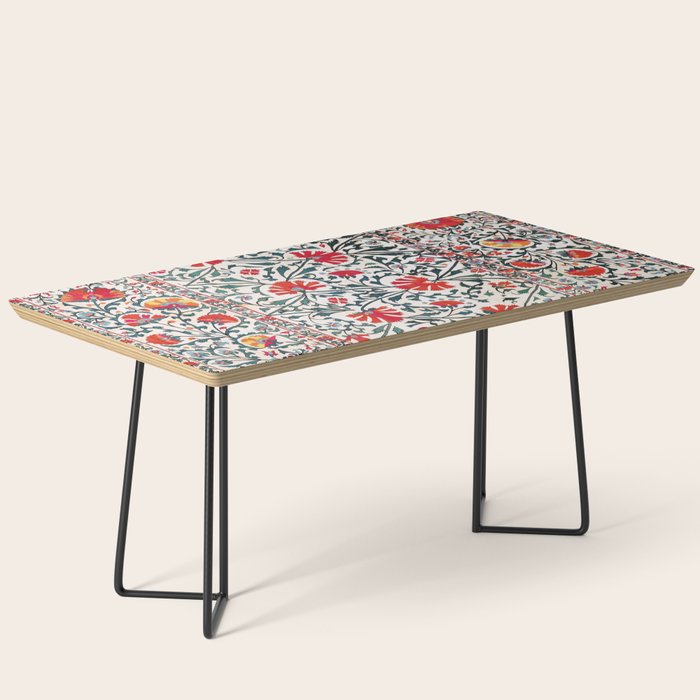 Shakhrisyabz Suzani Uzbekistan Floral Embroidery Print Coffee Table Gallery Image 1
