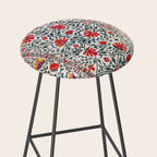 Shakhrisyabz Suzani Uzbekistan Floral Embroidery Print Stool Gallery Image 2