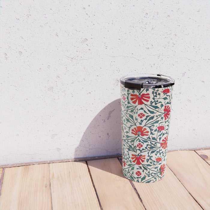 Shakhrisyabz Suzani Uzbekistan Floral Embroidery Print Travel Mug Gallery Image 4