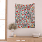 Shakhrisyabz Suzani Uzbekistan Floral Embroidery Print Wall Tapestry Gallery Image 2