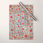 Shakhrisyabz Suzani Uzbekistan Floral Embroidery Print Wrapping Paper Gallery Image 1