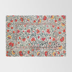 Shakhrisyabz Suzani Uzbekistan Floral Embroidery Print Rug Gallery Image 2