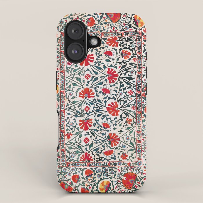 Shakhrisyabz Suzani Uzbekistan Floral Embroidery Print iPhone Case Gallery Image 1