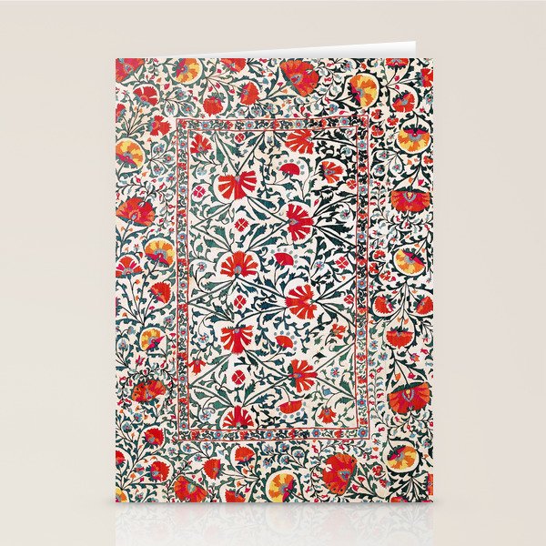 Shakhrisyabz Suzani Uzbekistan Floral Embroidery Print Stationery Card Gallery Image 2