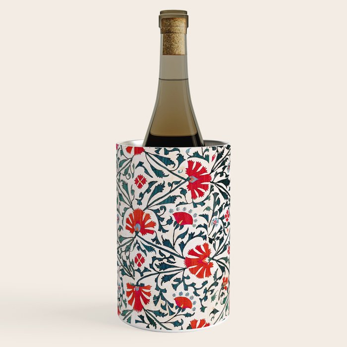 Shakhrisyabz Suzani Uzbekistan Floral Embroidery Print Wine Chiller Gallery Image 1