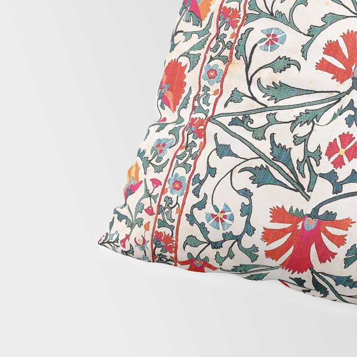 Shakhrisyabz Suzani Uzbekistan Floral Embroidery Print Pillow Sham Gallery Image 4