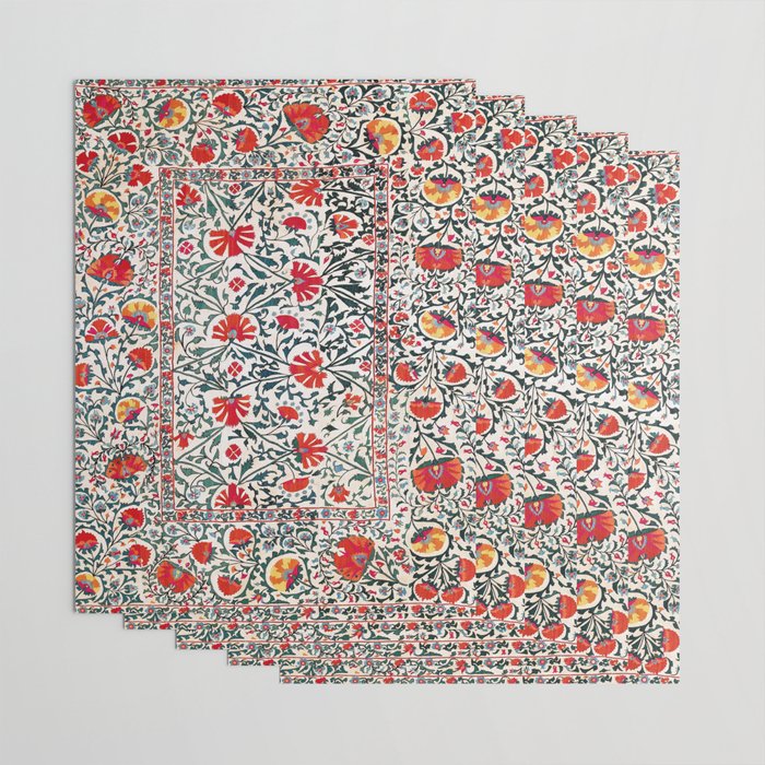 Shakhrisyabz Suzani Uzbekistan Floral Embroidery Print Wrapping Paper Gallery Image 3